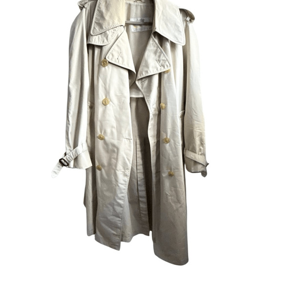 AQUASCUTUM Aqua 5 Tan Beige Belted Long Trench Coat Men’s Size Large - Picture 2 of 12